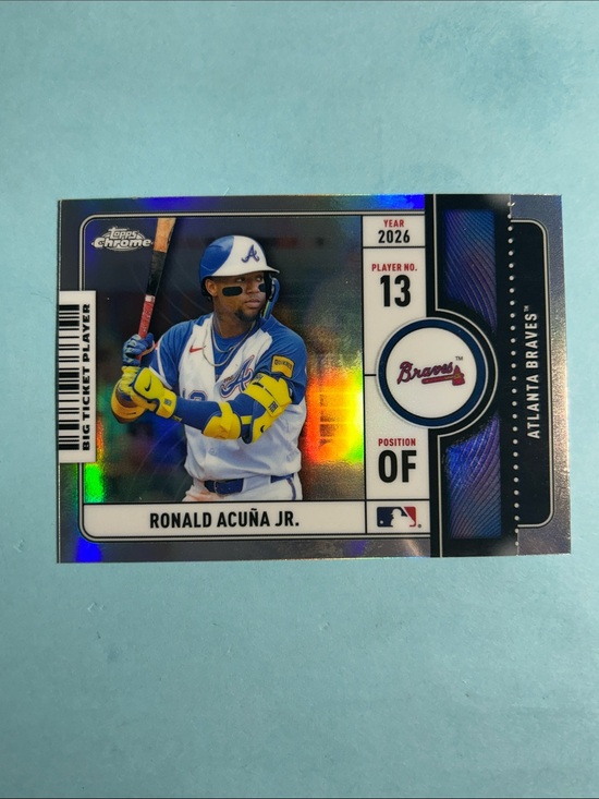 Topps Other - Ronald Acuna Jr -Braves -Big ticket player ,2026 Topps Chrome card #BTP-7